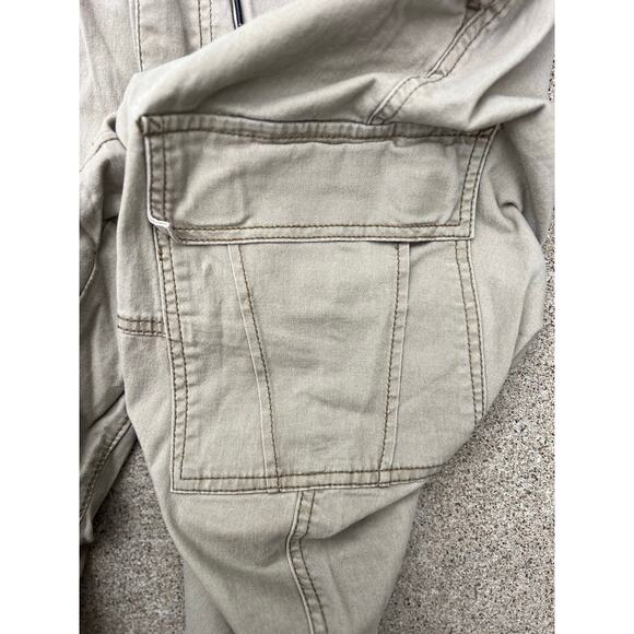 George Pants Men Size Medium (32-34) Khaki Tan Elastic Waist Joggers Pockets - Picture 6 of 8